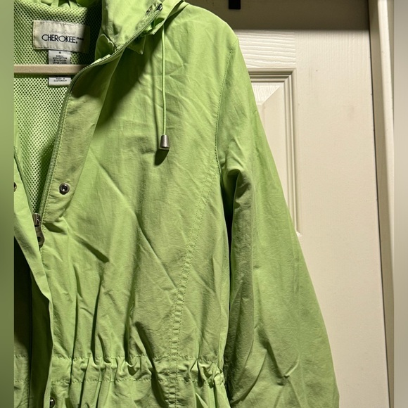 EUC Cherokee Women’s Lime Green Hooded Zip Up Jacket Size Small - Picture 3 of 8